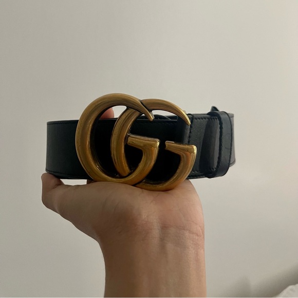 Gucci GG Marmont wide leather belt black (80cm) - Picture 2 of 5